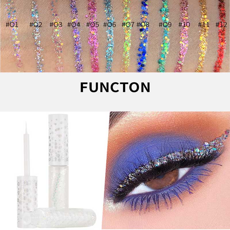 Colorful Bright Flash Liquid Cosmetics Long Lasting Glitter Eyeliner