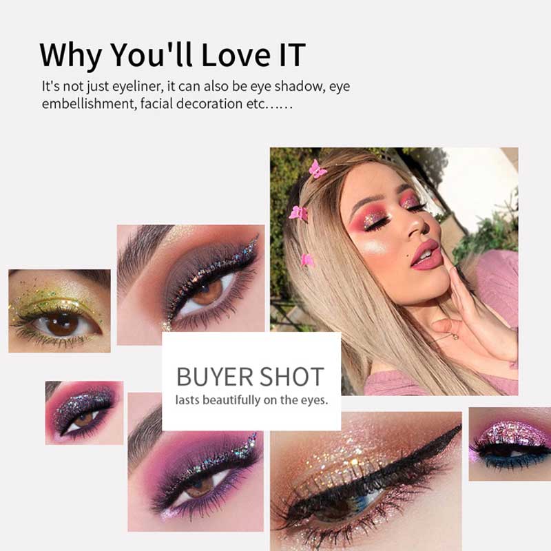 Colorful Bright Flash Liquid Cosmetics Long Lasting Glitter Eyeliner